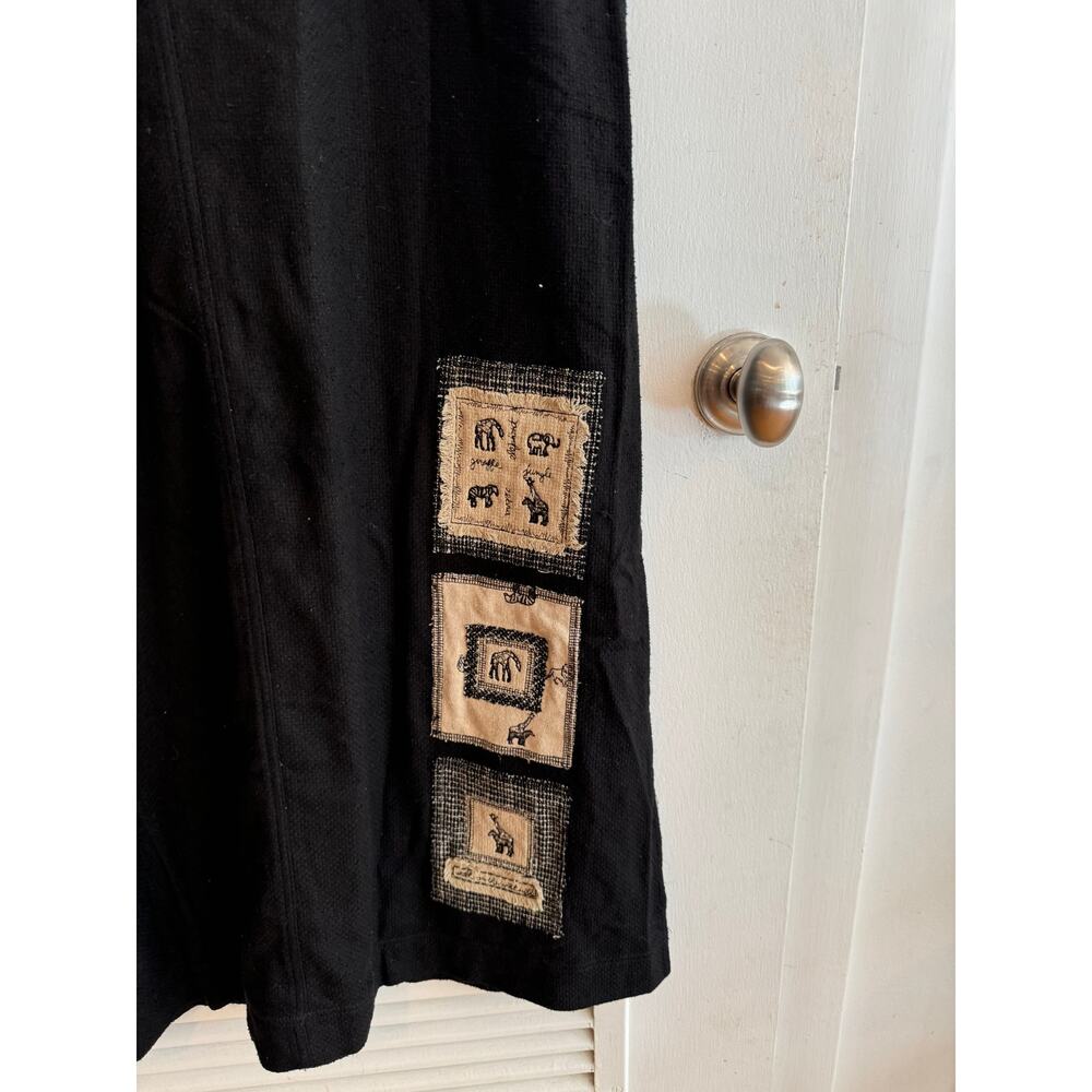 Natalie & Me Weekend Dress Sleeveless Maxi Safari patch 100% Silk tie back L - Picture 2 of 9